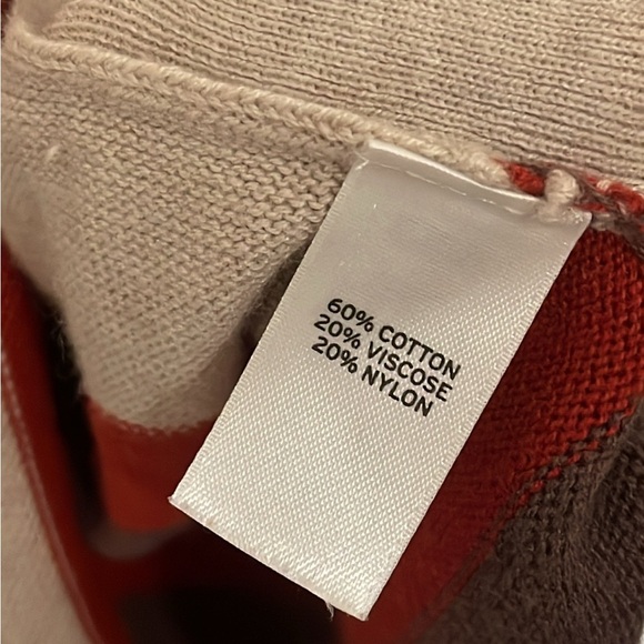 Hinge Oversized Poncho - Beige with Red & Brown Stripes, OSFM (s m l xl) - Picture 6 of 6